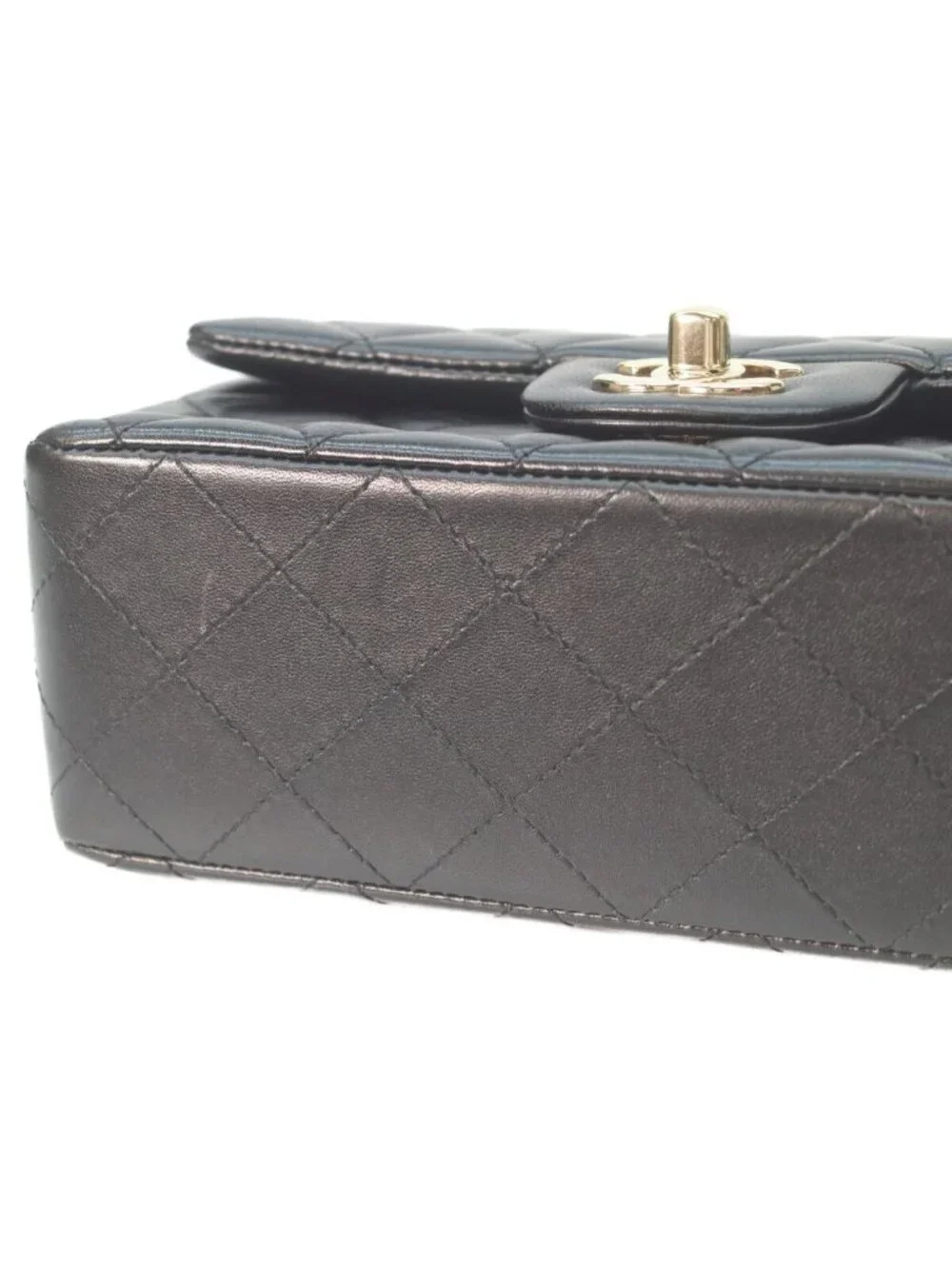 Chanel Black Rum Gold Mini Quilted 20 Chain Shoulder Bag